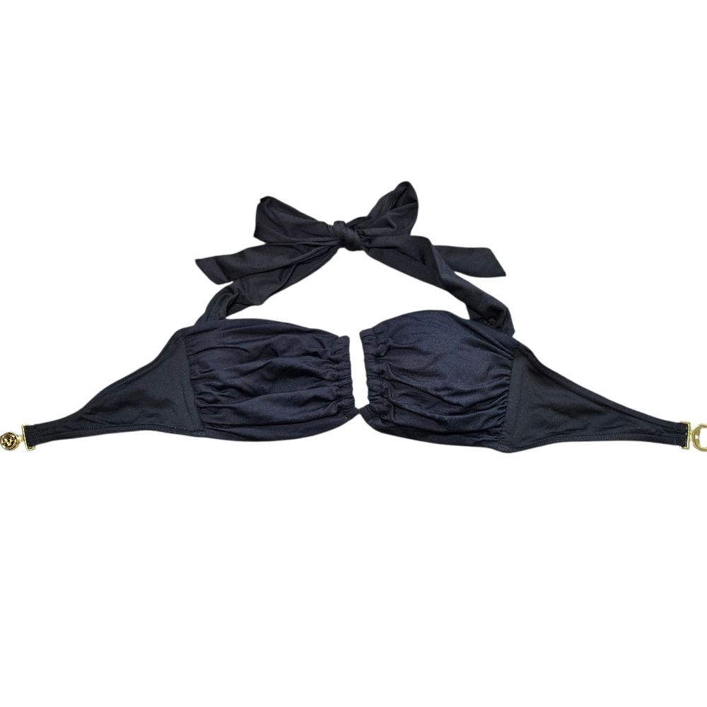 Victoria's Secret Black Halter Bikini with Gold Detail - Picture 4 of 13